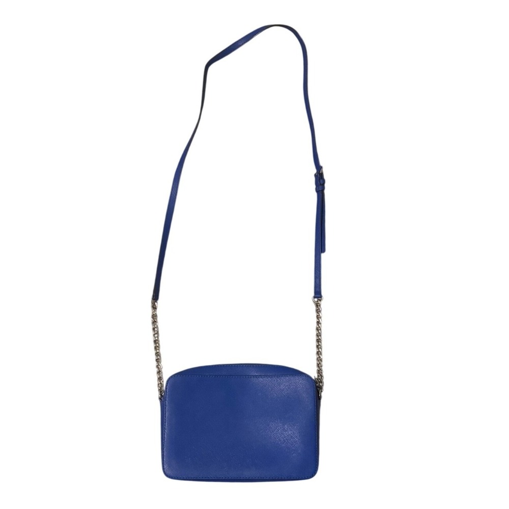 Michael Kors Royal Blue Saffiano Leather Crossbody Camera Bag Silver Hardware - Picture 3 of 12